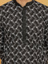 Vastramay Men's Black And White Cotton Kurta And Pyjama Set